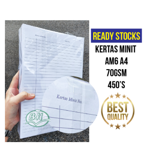 Ready Stocks! AM 6 Kertas Minit 70gsm 450sheets