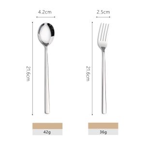 ช้อนส้อม ช้อน / ส้อม 21.6ซม ช้อนส้อมสแตนเลส 304 ช้อนส้อมเกาหลี ช้อนเกาหลี ส้อมเกาหลี ส้อมยาว ช้อนกาแฟ ช้อนเค้ก ช้อนซุป ช้อนกลม-215