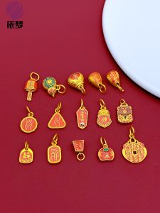 จี้หยกทองดิน จี้ลูกปัด DIY สร้อยคอ เครื่องประดับแฟชั่น วัสดุโลหะผสม ทองแดง ทองแดงเคลือบเงิน ทองคำ จี้ลูกปัด