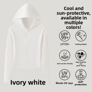 Womens Slim Fit Summer New Arrival UV Protection Ice Silk Cool Feeling Breathable Thin Outerwear Fashionable Polyester Fiber
