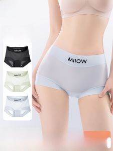 Miiow | Womens Ice Silk Briefs Summer Thin Pure Cotton Antibacterial No Trace Breathable Shorts Anti Exposure Safety Pants Mid Waist