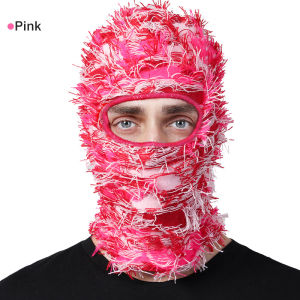Knitted Acrylic Balaclava Hat Warm Fuzzy Face Cover for Halloween and Funny Party Occasions