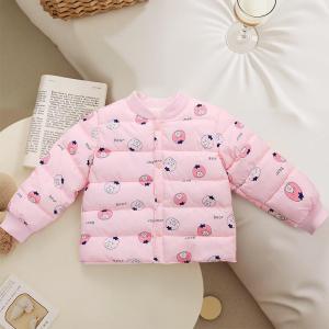 Thickened down Cotton Jacket Inner Childrens Outerwear Warm Cartoon Boy Girl Autumn Winter Coat for Small Kids with Hat