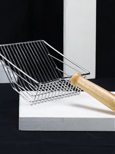 Penyodok Besar Pasair Kucing Besi Cat Litter Scoop Metal Shovel Sand Large Size Stainless Steel with Wood Handle - LILO