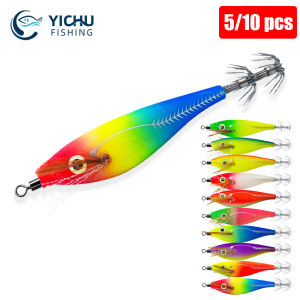 8.5/9.5cm Bionic Shrimp Fishing Lure Luminous Wood Shrimp Artificial Cuttlefish Squid Bait Hook Sea Fishing Tackle Accessory