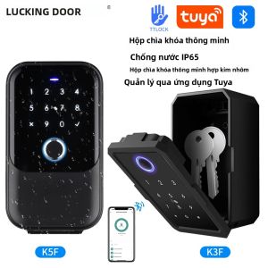 Hộp Đựng Chìa Khóa Chống Nước Thông Minh Có Nhận Dạng Vân Tay Ứng Dụng Tuya/TTlock Bluetooth WiFi Hub Hộp An Toàn Lưu Trữ Tương Thích
