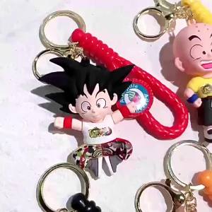Anime Dragon Ball Keychain PVC Cartoon Cartoon Figure Trunks Son Goku Piccolo Buu Vegeta Figures Key Chain Keyring Bag Decor