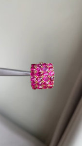 Burma Unheated Ruby and Natural Diamonds Ring in 18K Yellow Gold