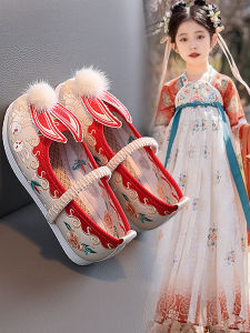 Childrens Hanfu Shoes Traditional Embroidered Shoes Ancient Style