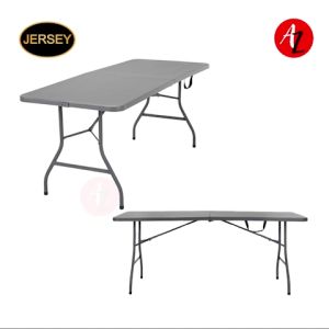 Jersey Portable Outdoor Multifunctional White Plastic Folding Table Gray