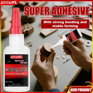 LOOLIFL 50g Welding High Strength Oily Glue-Universal Adhesive Instant Glue for Metal Resin glass Wood Non-White and waterproof Plastic with 1-3PCs Precision Dispenser.