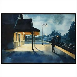 Tranh phong cảnh màu nước. Tranh treo tường dán tường canvas trang trí. CGI-1869