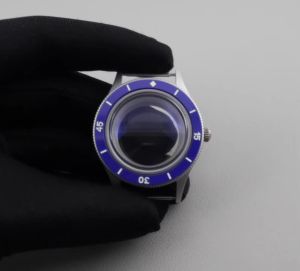 Retro NH35 Titanium 40mm Luminous Bezel Double Domed Coated AR Sapphire Glass Diving Watch Case For NH34 NH35 NH36 NH38 Movement