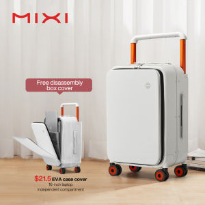 Mixi Wide-side Front Travel Luggage Trolley Case 20 24 Inch Cabin Size Suitcase Men Spinner Aluminum Hard Case TSA Password M9275