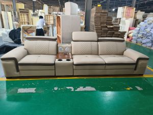 Nordic Genuine Leather Sofa Modern Minimalist Style with Storage Function Bluetooth Speaker Combination for Large And Small Spaces