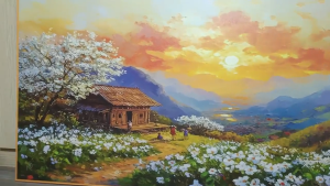 Tranh in canvas treo tường phong cảnh thiên nhiên Tây Bắc 120 x 60 cm