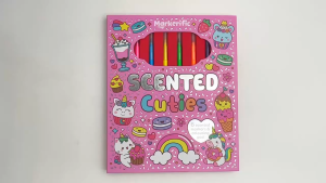 Scented Cuties Markerific Colouring Book Gift Set For Kids To Color With 6 Scented Markers (Hardcover)