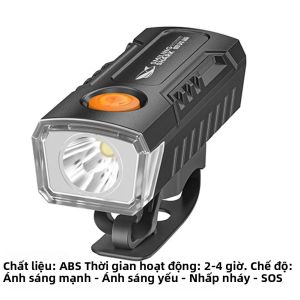 Đèn Xe Đạp Siêu Sáng 3 Đèn LED Sạc USB Type-C Chống Nước Đèn Pin Di Động Dành Cho Xe Đạp Leo Núi Đạp Xe Ngoài Trời
