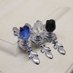 Crystal Handle Drawer Wardrobe Cabinet European Style Modern Simple Rose Single-Hole Handle 水晶拉手 抽屉衣柜橱柜欧式 现代简约玫瑰花单孔把手 FUNIANQI