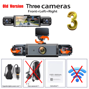 3/5Camera Dash Cam WIFI 360° Rotatable Car Camera 1080P High quality Video Recorder Car DVR Front Left Right Rear View Camera