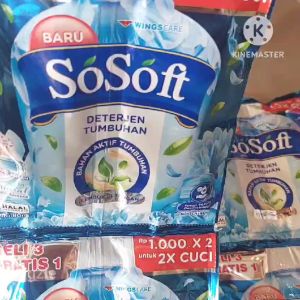 Harga 2 Sosoft Deterjen cair konsentrat 2 renceng isi 32 sachet kanan kiri
