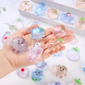 20pcs Mini Transparent Fruit Mochi Squishy Stress Relief Toys for Adult Birthday Party Favorites Prizes Guest Gifts Party Favors