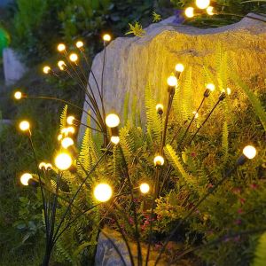 Solar Lights Outdoor Romantic Rocking Firefly LED waterproof Light Ball Lawn Garden Decoration for Yard Patio Walkway Decoration ground plug lawn lamp solar lights outdoor original