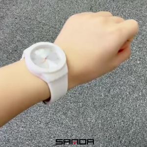 Sanda | Đồng Hồ Thạch Anh Thời Trang SANDA 9075 Dành Cho Nữ Đồng Hồ Sinh Viên Đa Chức Năng Chống Nước Với Các Vạch Số Ả Rập Dây Đeo Silicon