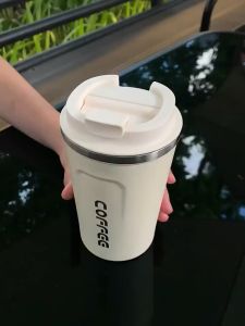 แก้วกาแฟ 380ml/510ml แก้วกาแฟร้อน 304 สแตนเลส เก็บได้ร้อน/เย็น LED แบบแสดงอุณหภูมิ