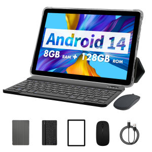 PRITOM TAB11 แท็บเล็ต Android 14 10 นิ้ว RAM 8GB(4+4 ขยาย) + ROM 128GB Octa Core WiFi 5G พร้อมคีย์บอร์ด เมาส์ เคส