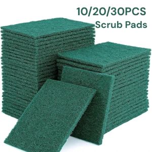 10/20/30 Pcs Scrub Pads Household Kitchen Oil Removal Dishwashing Pot Pads Scratch Free Multipurpose Reusable Cleaning Dishrag