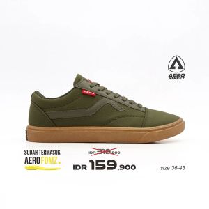 Aerostreet 37-44 Massive Low Olive Gum - Sepatu Sneakers Casual Pria Wanita Aero Street 21HH23