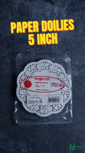 (isi 100 pcs) Paper Doyleys 5" Inch Kertas Doilies 12.7 cm Alas Toples Renda Round White Dragon Pack