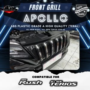 Grill Apollo List Chrome Bahan ABS PREMIUM  ASLI GRADE A Untuk ALL NEW RUSH / ALL NEW TERIOS  2017 2018 2019 2020 2021 2022 TERIOS 2018 2019 2020 2021 2022 Gratis Packing Kayu COD