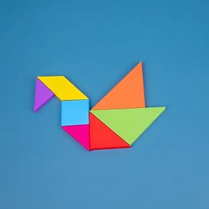 Tangram Tetris Mainan Edukasi Anak Puzzle Anak Mini Balok Kayu