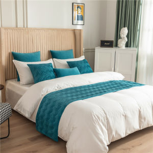 Nordic Simple Modern Bed Runner Bed Runner Hotel Homestay Model Room Wedding Accessible Luxury Velvet Corrugated Bedspread Towel