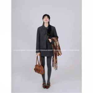 Thickened Winter New Style Dream Catcher Girls Outfit with Bowtie Butterfly down Jacket And Half Skirt Two-Piece Set for Women