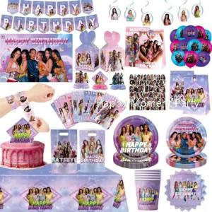 Kpop Katseye Birthday Decoration Party Tableware Tablecloth Cup Plate Napkin Bag Stickers Baby Shower Kpop Party Favors Supplies