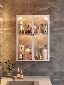 SWEET HOME LUCKYS 3 Layers Medicine Cabinet Bathroom Cabinet Wall Mount With Open Storage Compartment Over The Toilet Storage Cabinet With Towel Bar
