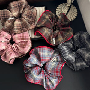 Sweet Preppy Retro Lattice Hair Bands Ties Scrunchies Elastic Hairbands Women Fashion Ponytail Girls Hair Accessoires Headbands