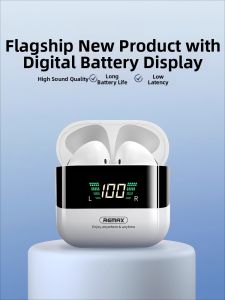 Remax | Half In-ear Noise-canceling Bluetooth Headphones with Digital Display