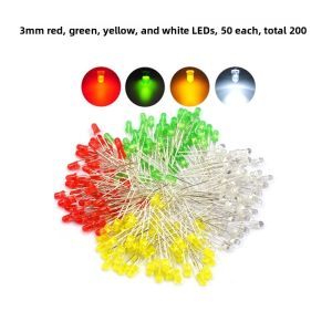 5mm LED Light Beads Emitting Diode F3 F5 Red Green Yellow Blue White Straight Insert Bulb Components Pack Multiple