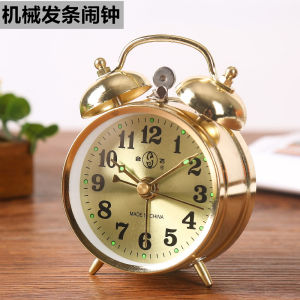 Super loud wake up horseshoe watch alarm clock mechanical old-fashioned retro nostalgic all-metal movement manual clockwork