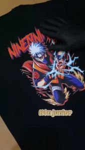 Kaos Katun Naruto Series Hatake Kakashi untuk Anak Laki-Laki 6-16 Tahun - Motif Action Pekat