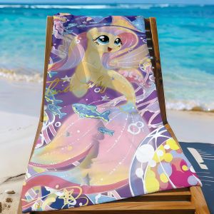 Hasbro | Has Cartoon M-My L-Little P-Pony-S Magic Towel Sports Quick Dry Travel Camping Sandproof Soft Light Large Beach Towel
