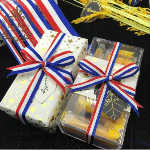 Multifunctional Red White Blue Striped Satin Ribbon