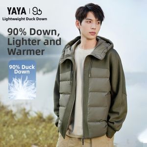 YAYA | 90+ Series Light Warm Mens Down Jacket Hooded Outdoor Casual Autumn Winter Wear