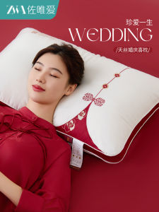 Wedding Couple Red Pillow Core Pair New Home Silk Mulberry Filling Rectangular Soft Hard Double Use Dormitory Bedroom Gift Bag
