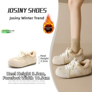 Josiny | Thermal Insulated Warmth Fur Boots Heel Increasing Thick