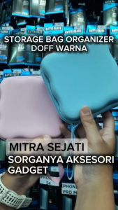 Mitra Sejati Storage Bag Organizer Doff Warna Tas Penyimpanan Charger Handsfree Kabel